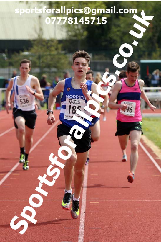 1500 metres, 2021 NECAA Middlesbrough Open Meting, Sunday, May 9th. Photo: David T. Hewitson/Sports for All Pics